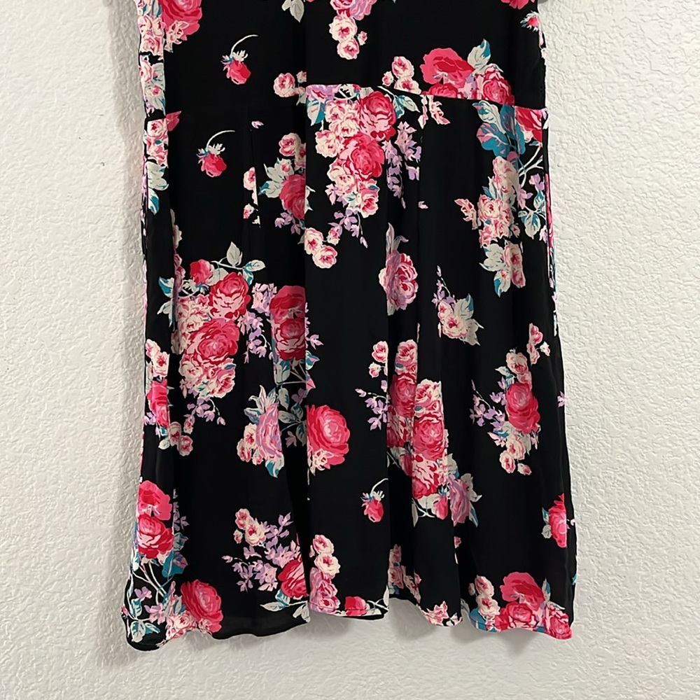 Torrid Floral Gauze Lace Up Skater Dress - Picture 12 of 15